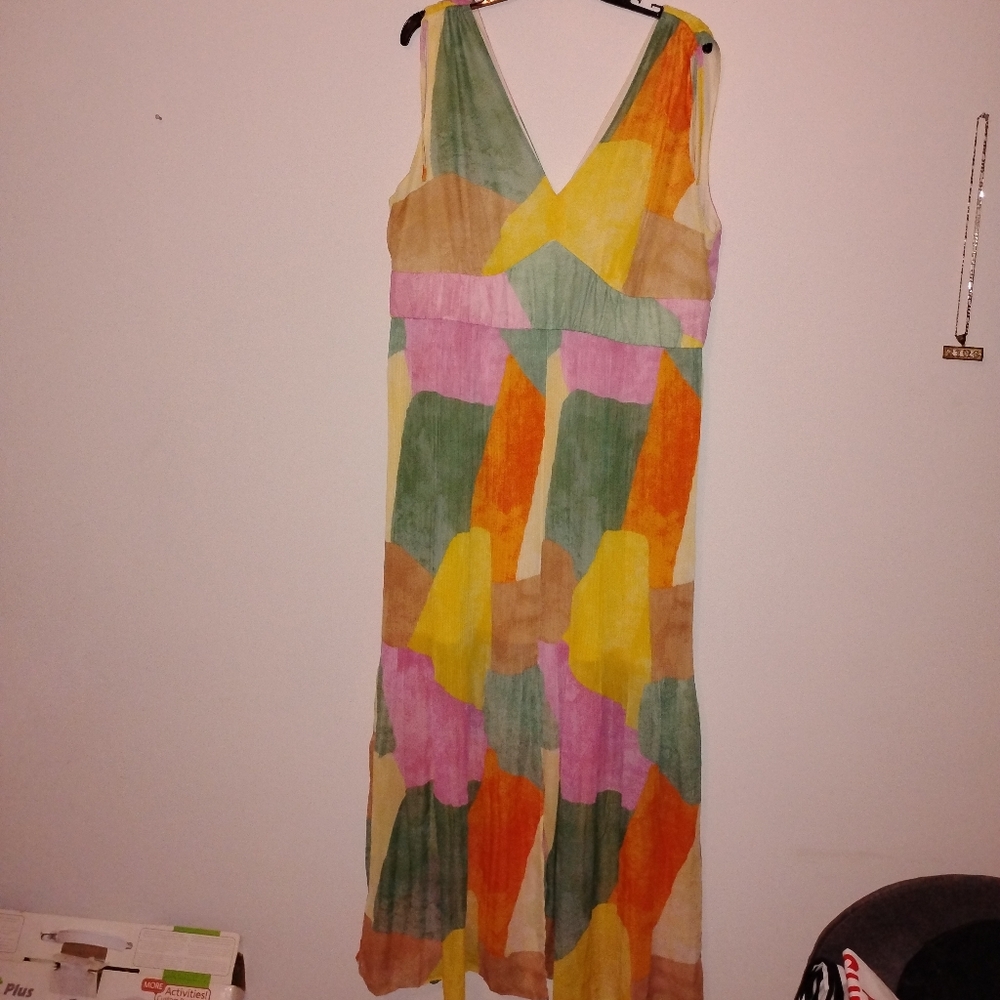 Cato Vibrant Pink and Orange Maxi Dress